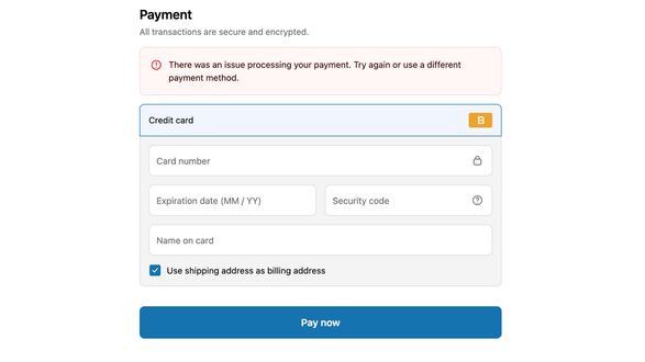 example of a payment issue a customer might have